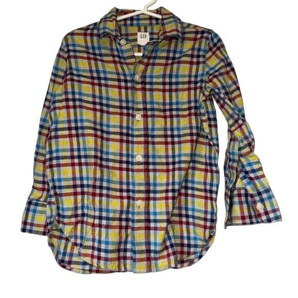 Kid's GAP Colorful Plaid Button-Down Shirt - Picture 1 of 7